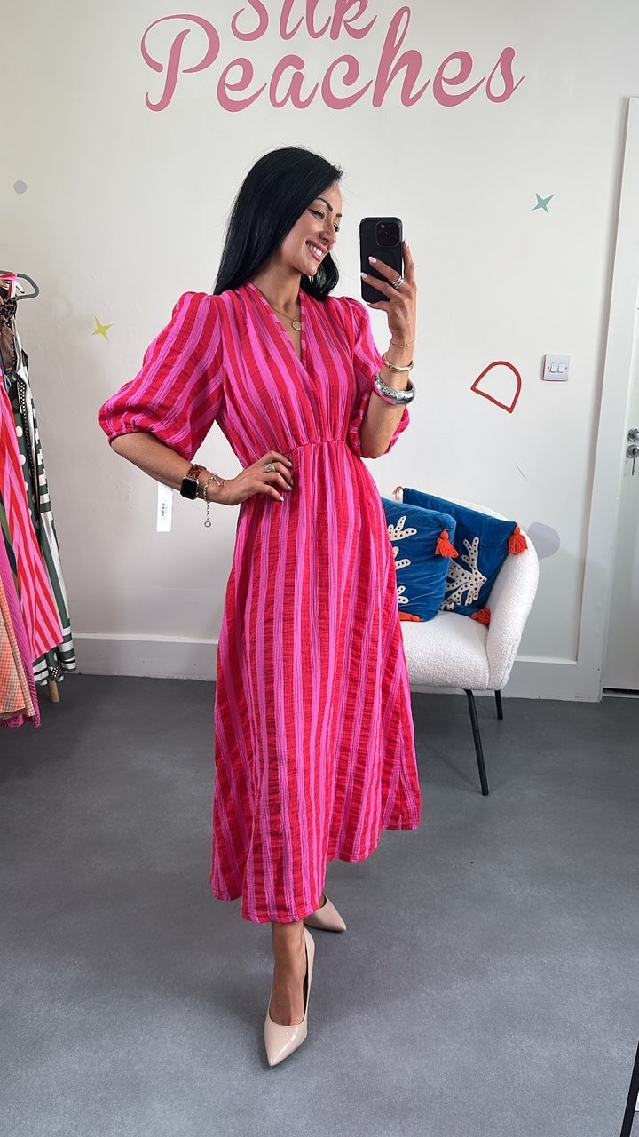 Bohemian Red &amp; Pink Stripe