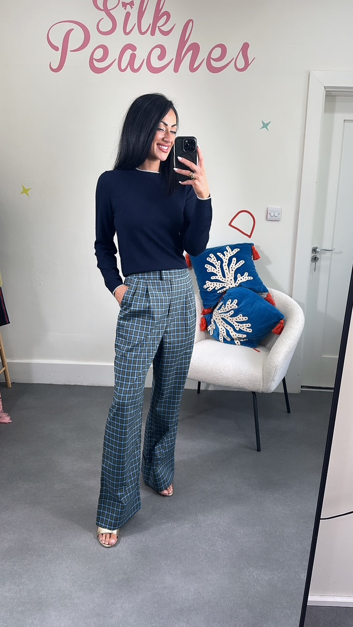 Pierce Check Turn Up Trouser