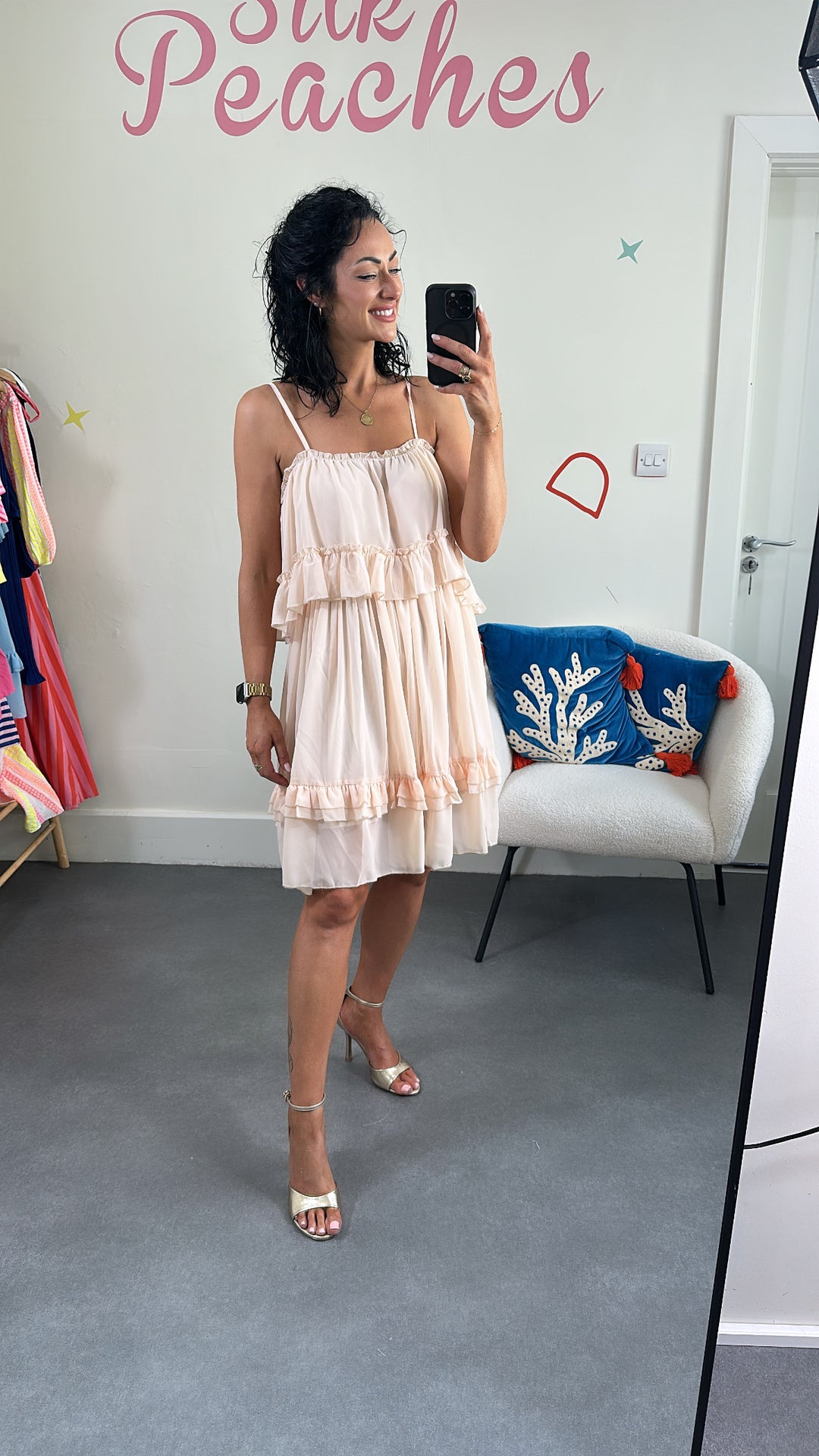 Lily Layered Beige Sun Dress