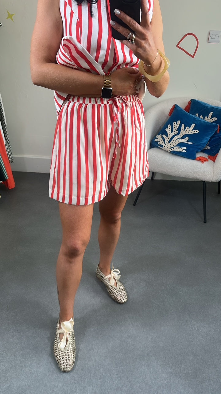 Red Stripe Elissa Shorts