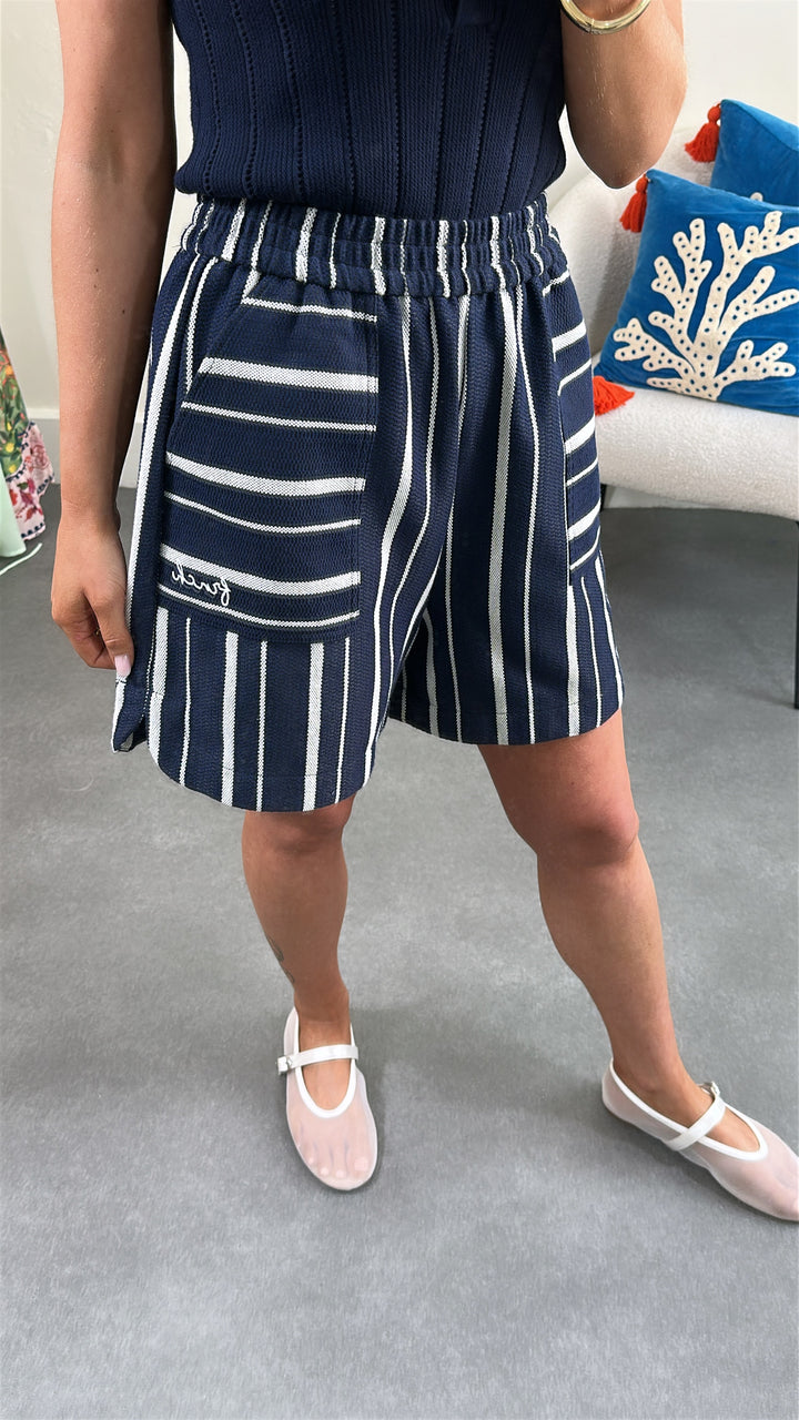Bleu Marine Stripe Shorts