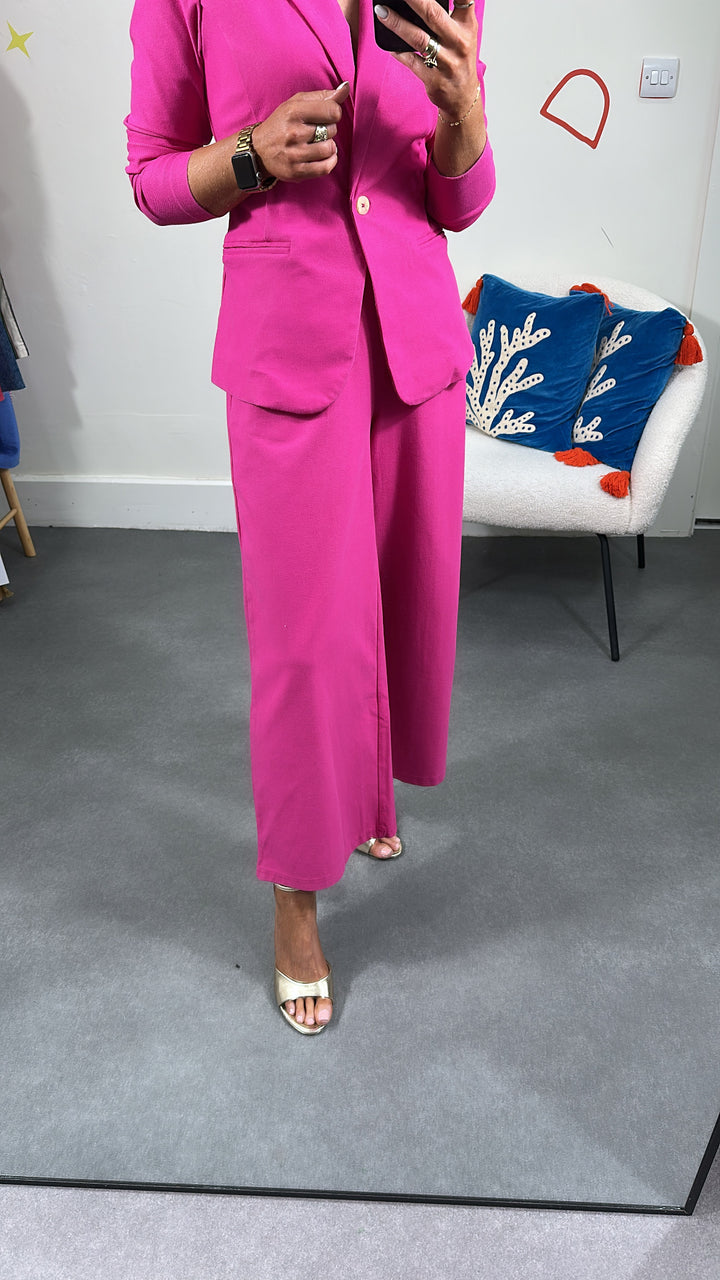 Fuchsia Pink Wide Leg Kate Trousers