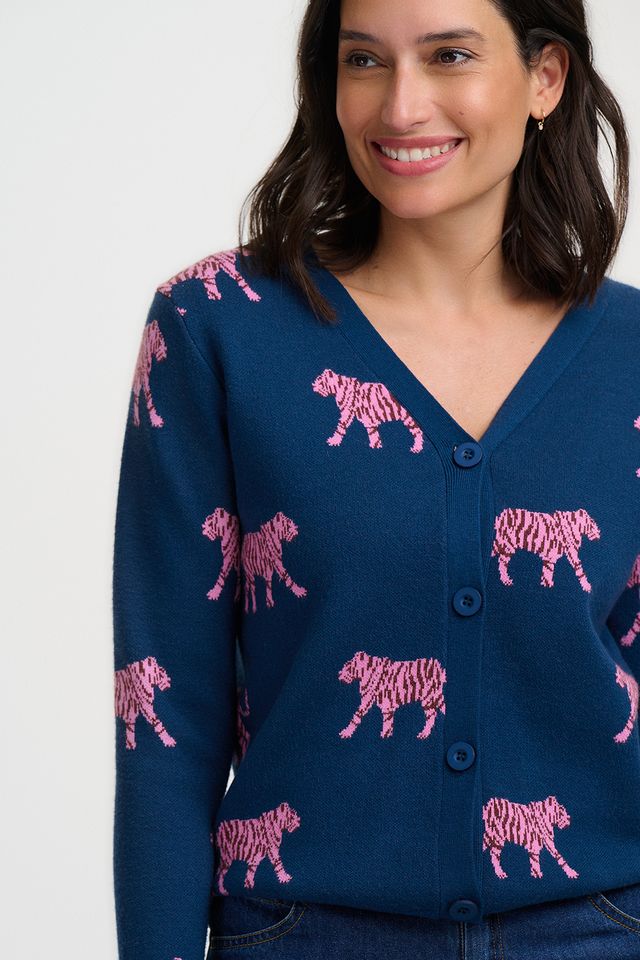 Jennifer Tiger Print Cardigan