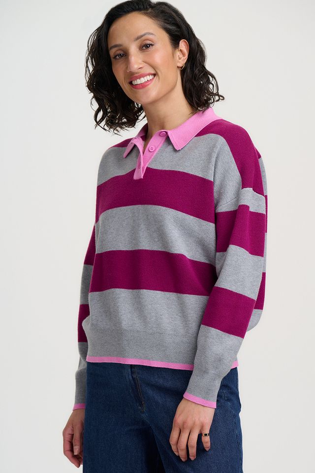 Lana Henley Pink Jumper