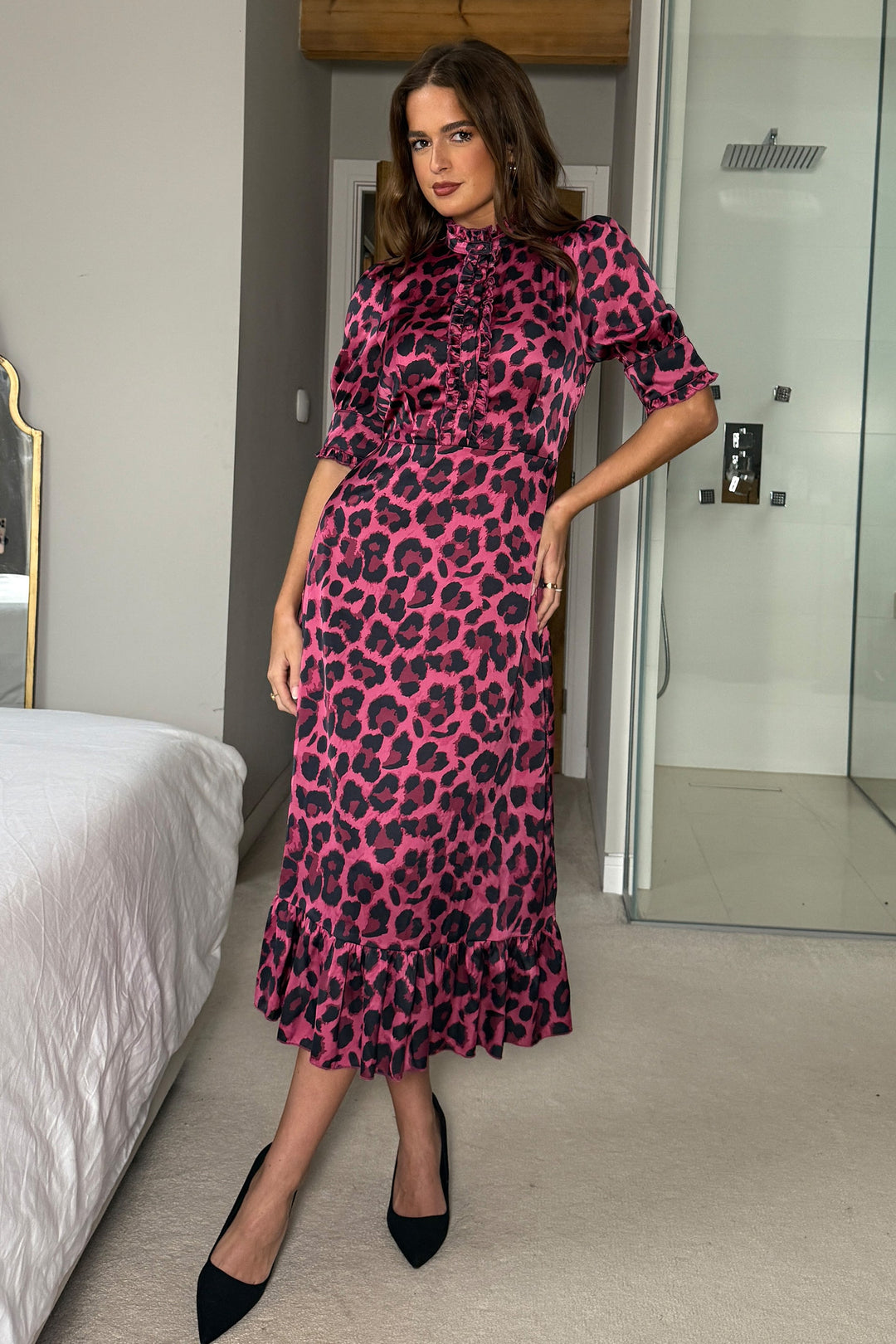 Kirsty Ruffle Leopard Dress
