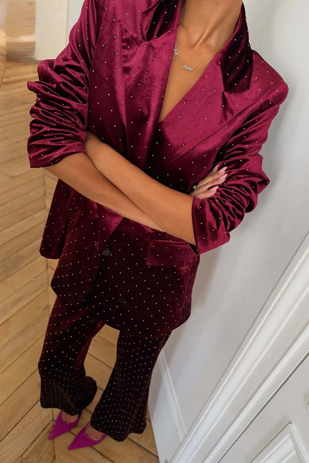 Burgundy Velvet Blazer
