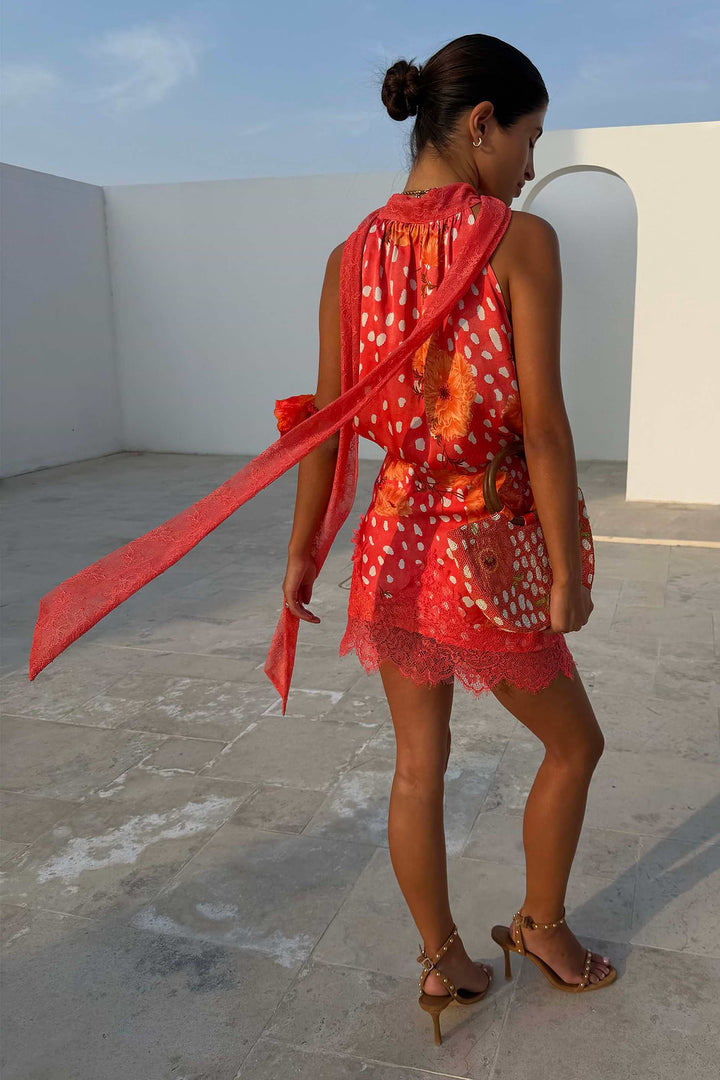 Coral Poppy Mini Skirt
