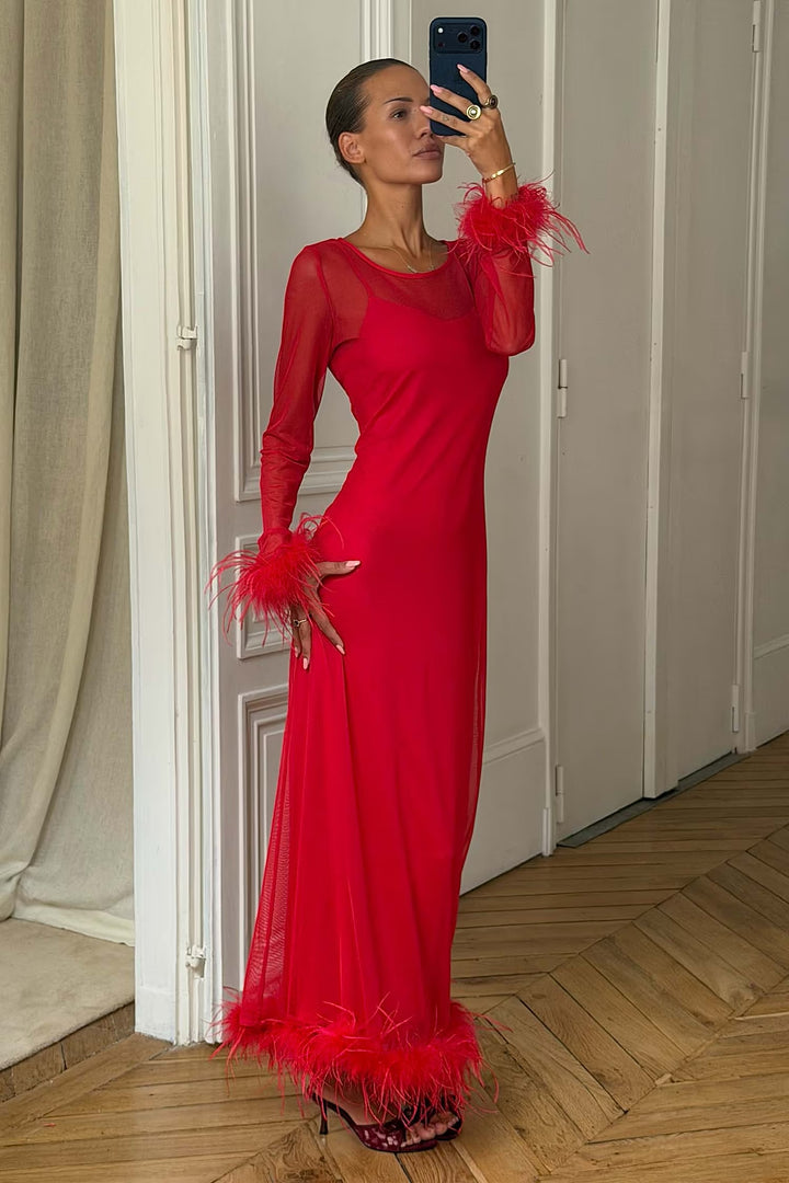 Red Feather Dress