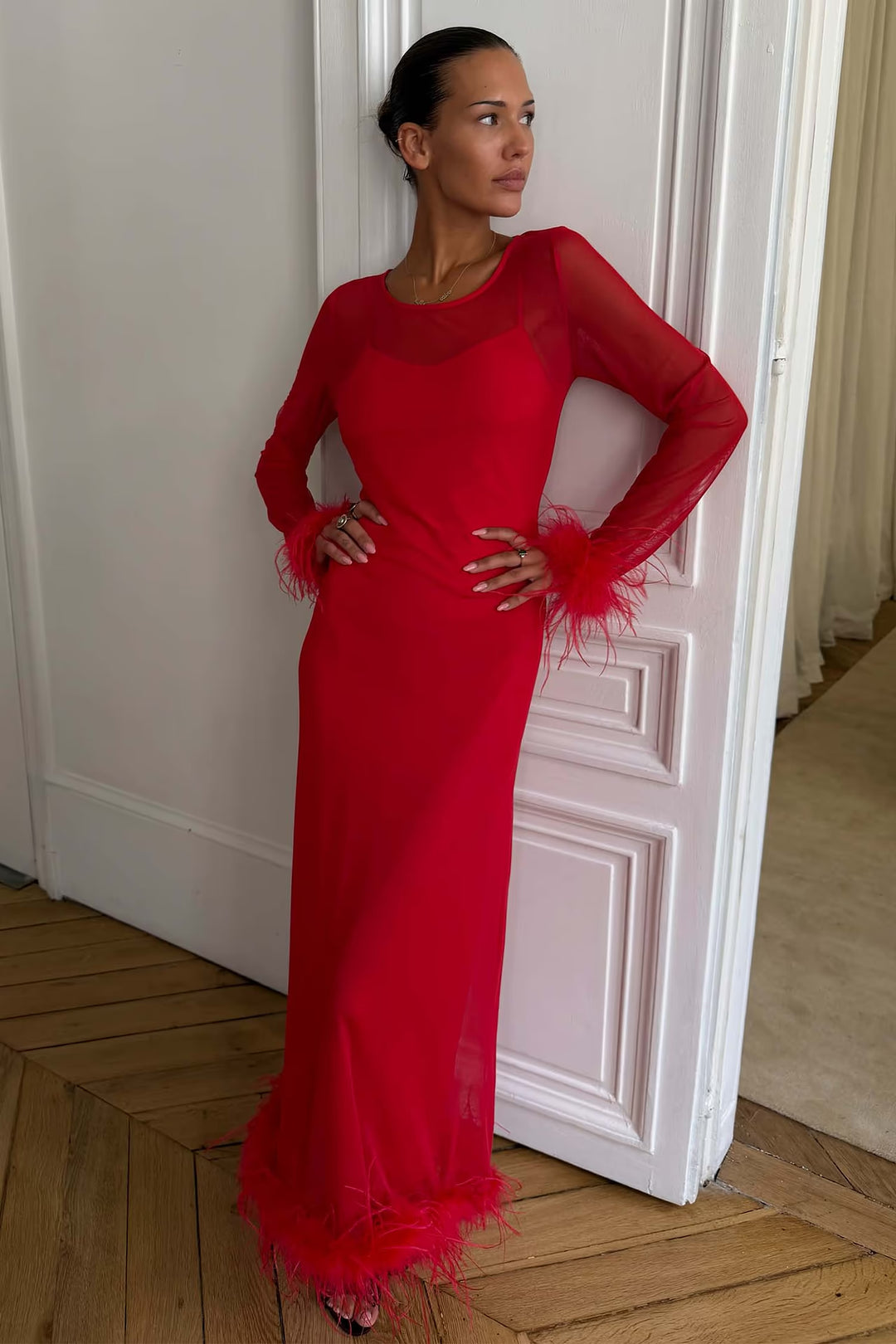Red Feather Dress