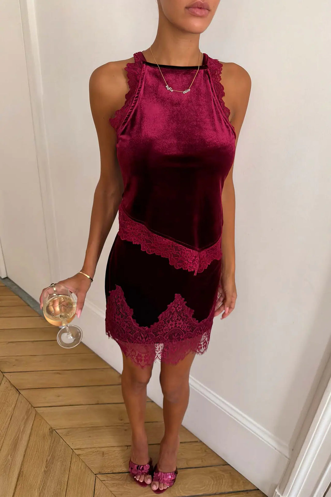 Burgundy Velvet Top