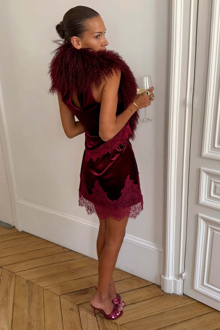 Burgundy Velvet Top