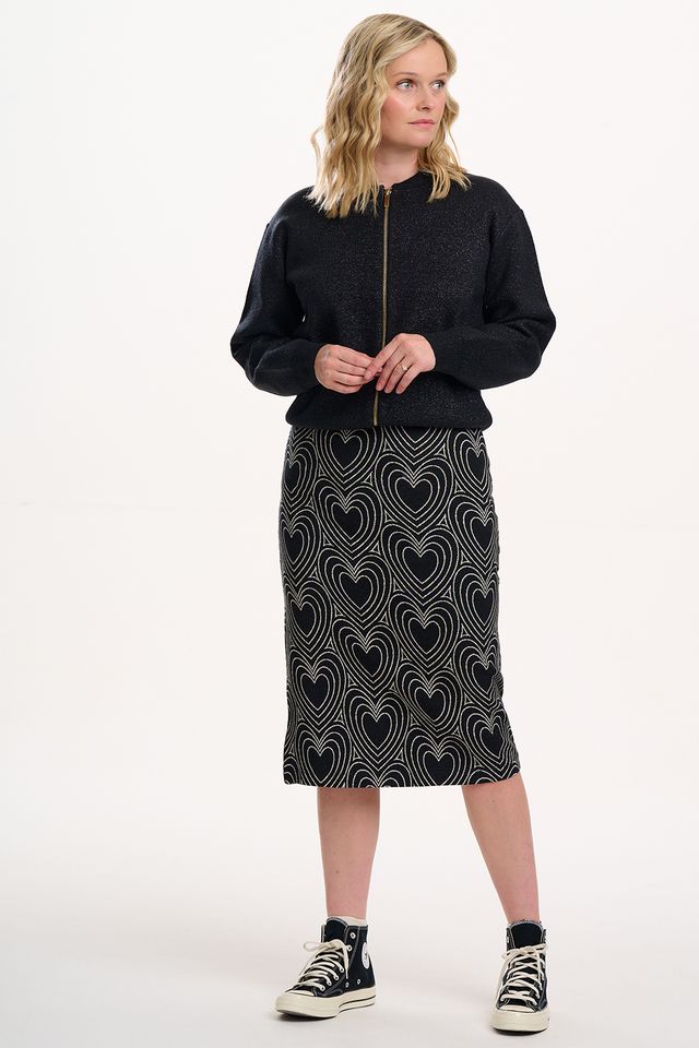 FAITH JERSEY JACQUARD MIDI SKIRT