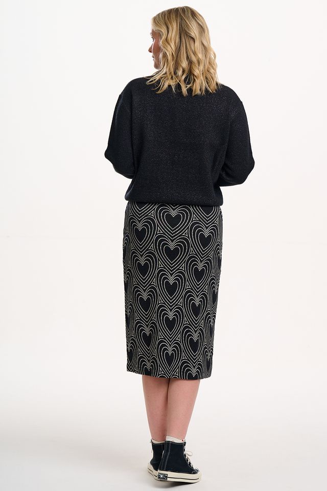 FAITH JERSEY JACQUARD MIDI SKIRT