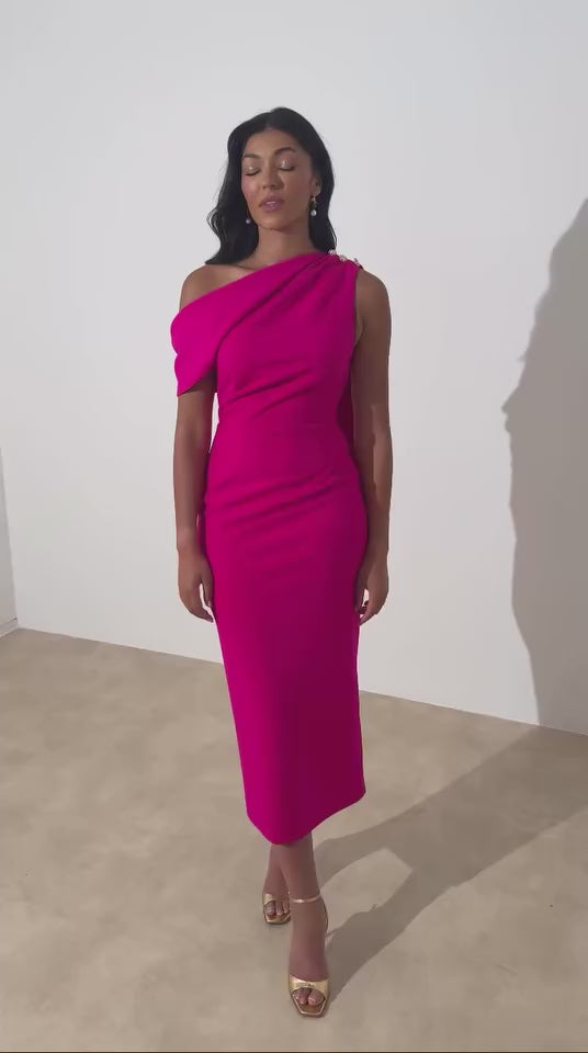 Eleni Drape Midi Dress