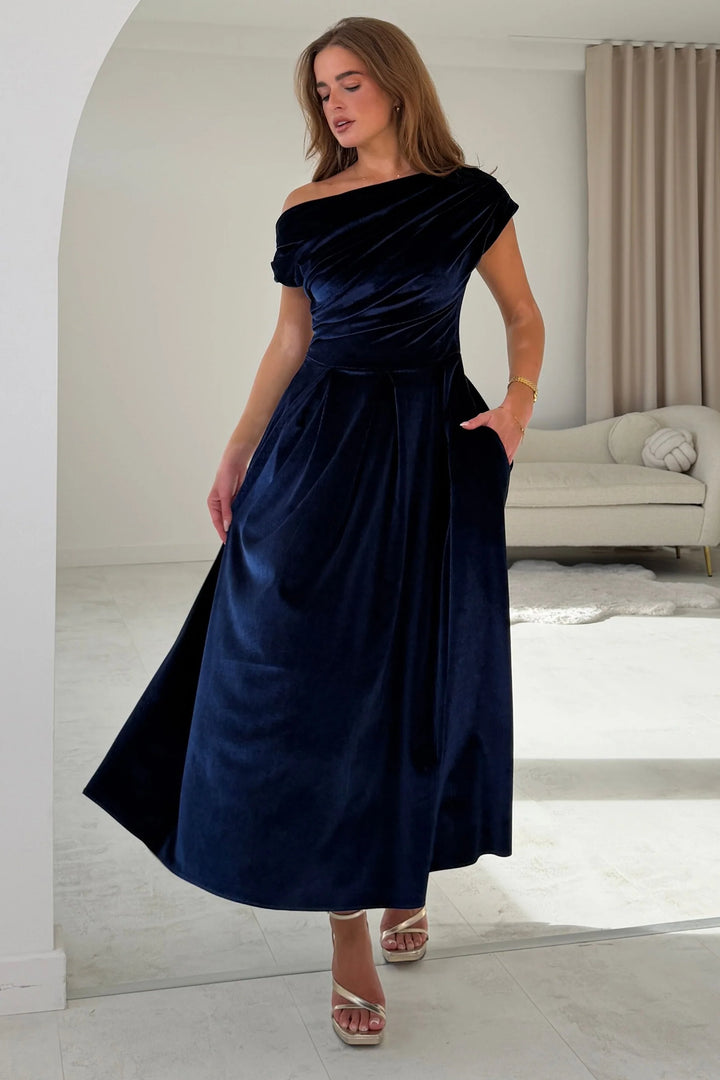 Betty Velvet Indigo Dress