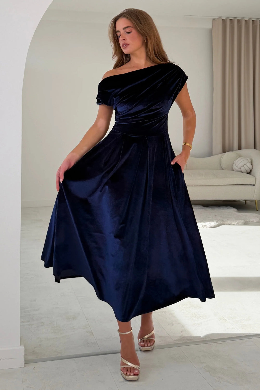 Betty Velvet Indigo Dress