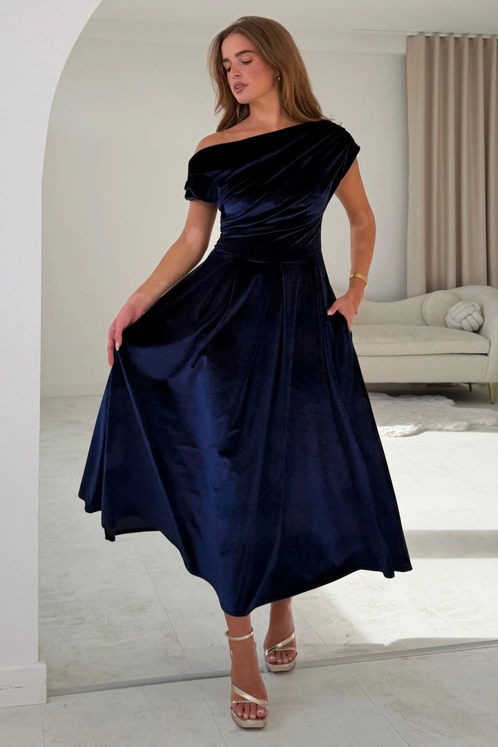 Betty Velvet Indigo Dress