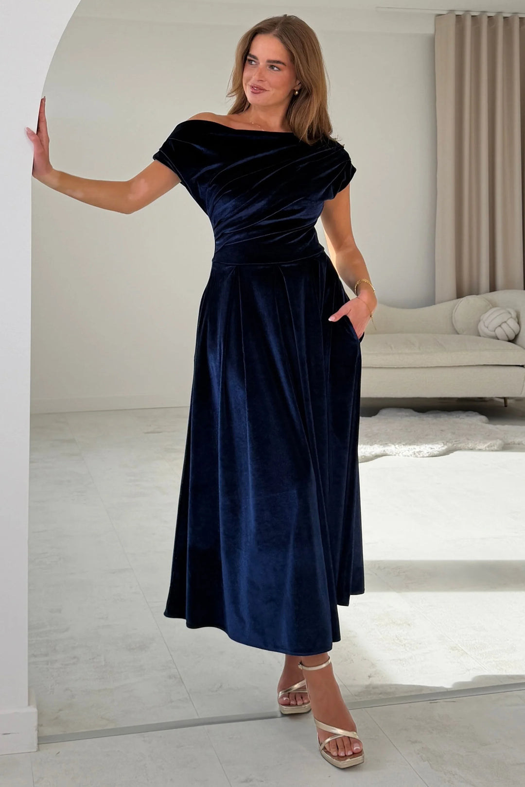 Betty Velvet Indigo Dress