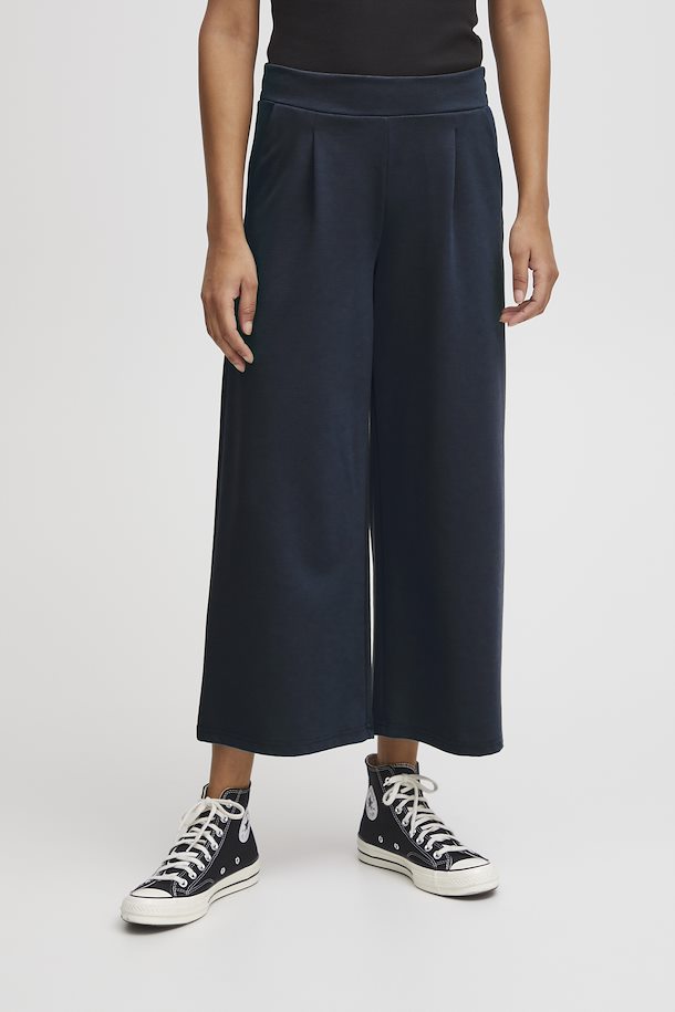 KATE NAVY WIDE LEG TROUSERS