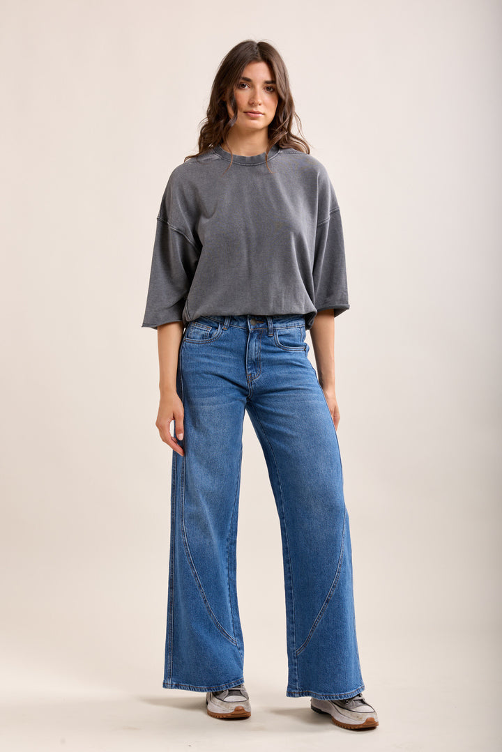 Toxik wide-cut jeans with cutouts