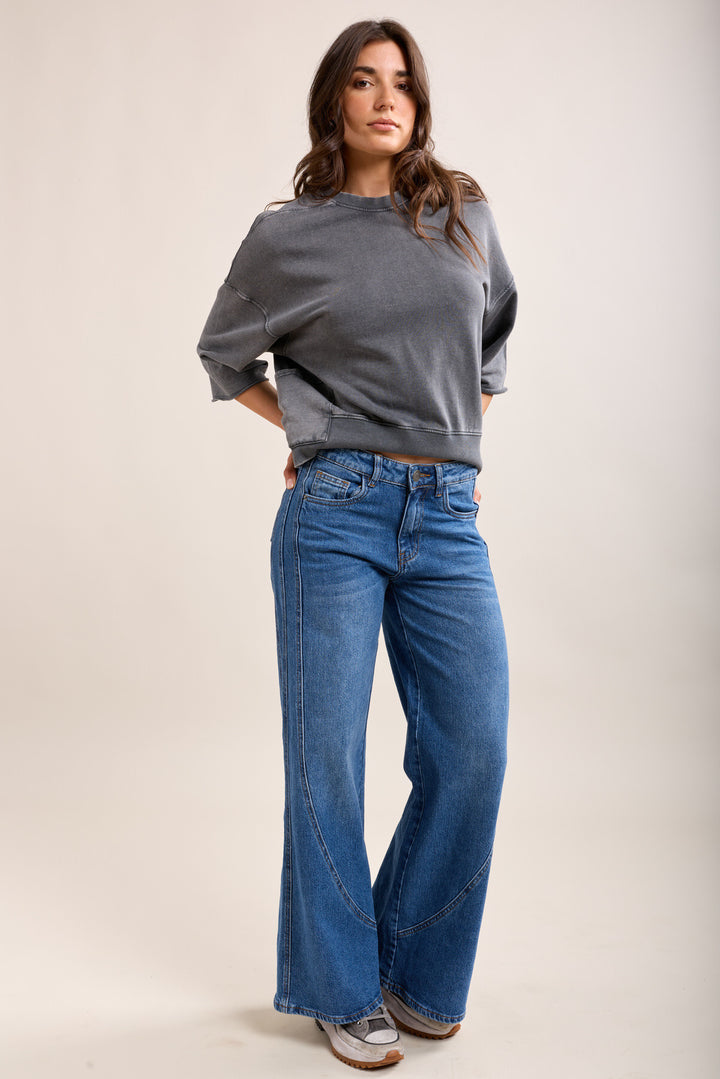 Toxik wide-cut jeans with cutouts